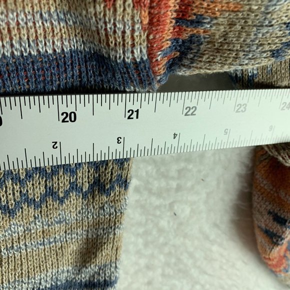 Chaps Sweater Women's Medium Aztec Geometric Cotton Knit Boat Neck Western 7744 - Picture 5 of 7